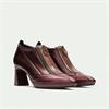 Hispanitas Atlanta Front Zip Heel Bootie - Wine Metallic